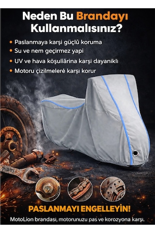 Honda Cg 125 Topcaseli Mavi Dikişli Kilitli Motor Brandası Motosiklet Örtüsü