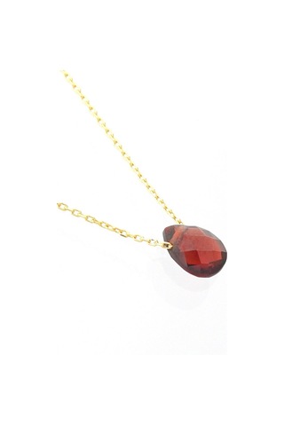 Garnet Damla Taşlı Kolye Sarı