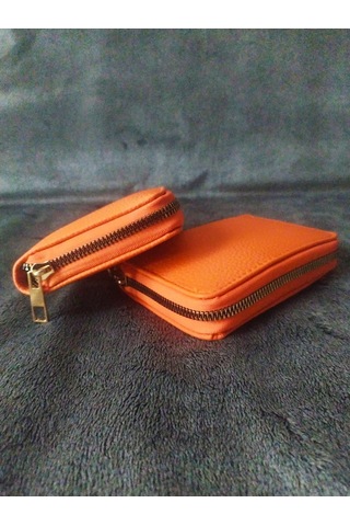 Turuncu Renk Cüzdan - Orta 13,5 9,5 Cm Turuncu