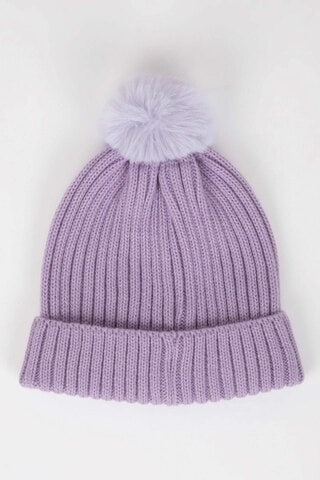 Defacto Kız Çocuk Ponponlu Bere Atkı 2li Takım C7986a824wnpr46 Mor