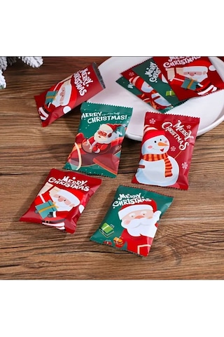 Yılbaşı-noel Kurabiye Bisküvi Ambalaj Poşeti -5 Adet