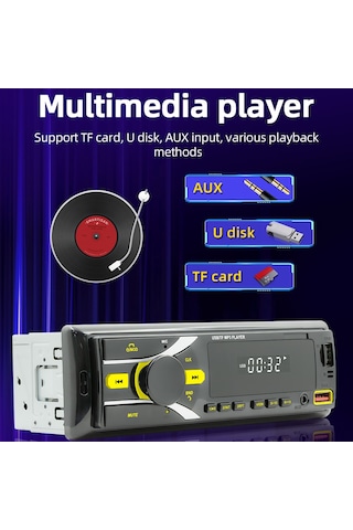 Suofeng Araç Mp3 Çalar - Bluetooth, Fm Radyo, Usb/tf Kart Oynatıcı, Sesli Asistan Ve Uzaktan Kumandalı Çok Fonksiyonlu Otomobil Müzik Sistemi