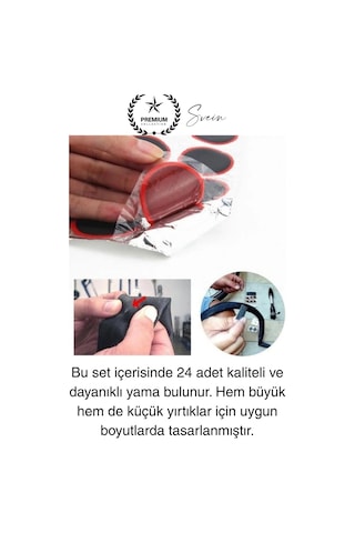 Ekstra Güçlü 24 Parça Kolay Pratik Araba Bisiklet Motosiklet Soğuk Yama Lastik Tamir Yaması Seti Diğer