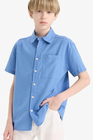 Defacto Erkek Çocuk Oversize Geniş Kalıp Polo Yaka Kısa Kollu Gömlek E5832a825hsbe422 Mavi