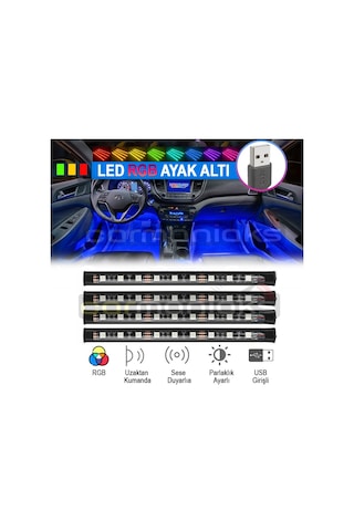 Usb Girişli Ayak Altı Led Sese Duyarlı Led Müziğe Duyarlı 9 Led (505533860)