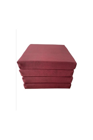 Sandalye Minderi Koltuk Minderi Su İtici Güneşe Dayanıklı Sandalye Minderi 50x50x8 Bordo 4 Adet Mavi