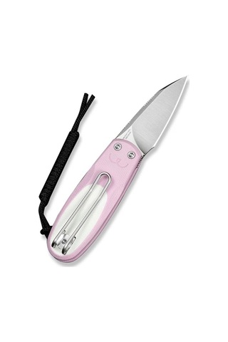 Civivi Purr Powder Pink & White G10 Handle Satin Finished Nitro-v Blade Kamp Çakı Pembe