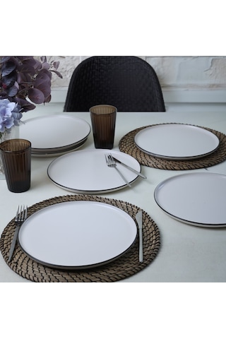 Simply Nordic Servis Tabağı 28 Cm 6 Adet 19985 Beyaz - Siyah