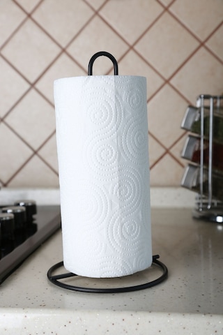 Multistore Siyah Metal Kağıt Havluluk Dik Havlu Peçetelik Standart Ve Büyük Boy Rulo Uyumlu Siyah