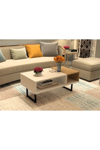 Drop Orta Sehpa Beyaz Safirmeşe