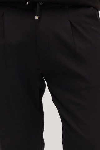Tudors Erkek Slim Fit Dar Kesim Lastikli Bağcık Detaylı Siyah Pantolon-38236 Siyah
