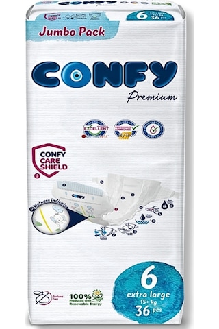 Premium 6 Numara Bebek Bezi Extralarge +15 Kg 36 Adet