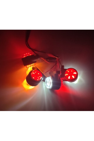 10 Adet Mini 12 Ledli Takoz Lamba 12-24 Volt Kırmızı Beyaz