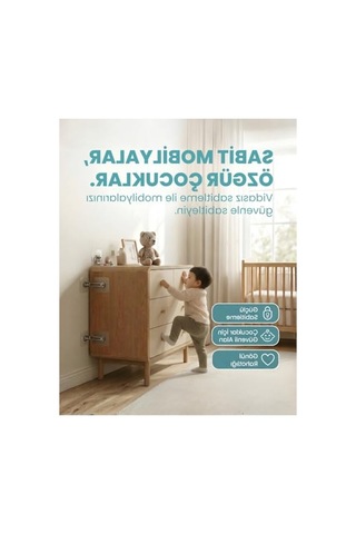 Vidasız Mobilya Sabitleyici, 8 Li Avantaj Set İle Devrilme Önleyici 6395751