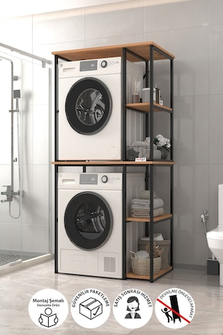 Bofigo Çamaşır Makinesi Dolabı Kurutma Makinesi Dolabı Metal Banyo Dolabı Mısra Çam