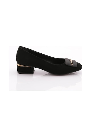 Dgn 4886 Kadin Kare Tokali Topuklu Ayakkabi 4886-1423-R1700 Siyah Velvet