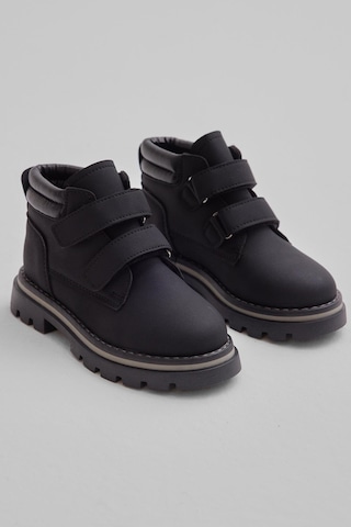 Tonny Black Kalın Termo Taban Sıcak Astarlı Çift Cırtlı Çocuk Unisex Siyah Siyah Bot Tbrzn010 Siyah Siyah