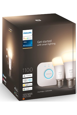 Philips HueW 9.5-75W Beyaz Akıllı Başlangıç Seti 2'li E27