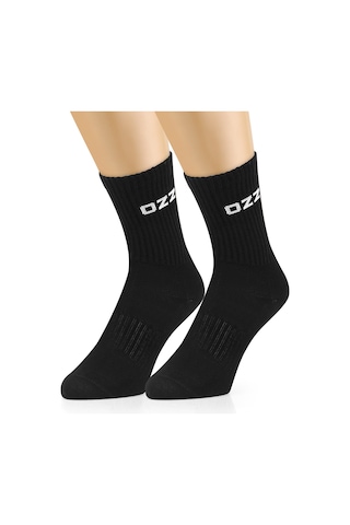 Ozzy Socks 3 Çift Uzun Konçlu Tenis Spor Çorabı Siyah Paket