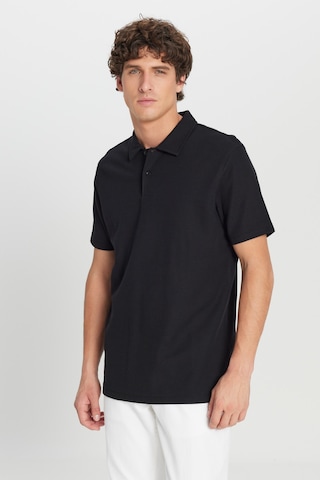 AC&Co / Altınyıldız Classics Erkek Sıyah %100 Pamuk Slim Fit Dar Kesim Polo Yaka Jakarlı Triko Tişört SIYAH