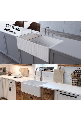 Quarter Bath Live Dekorlu Eviye 76 Cm Parlak Beyaz 70ks90030