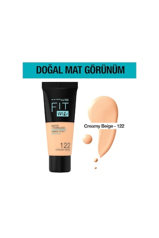 Maybelline New York Fit Me Matte+Poreless Fondöten No:122 Creamy Beige 30 ML