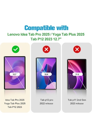 Lenovo Idea Tab Pro 2025/tab P12 2023 Uyumlu Temperli Cam Ekran Koruyucu 2 Adet