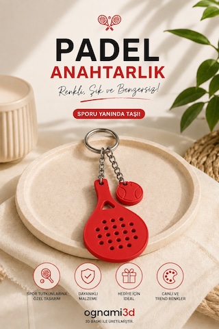 3d Baskı Padel Raketi Anahtarlık - Renk Seçenekli Mini Padel Anahtarlık 06227010