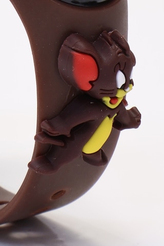 Tom Figürlü Dijital Led Takvimli Çocuk Kol Saati Dokunmatik Tuşlu Su Geçirmez Kahve-tom Siyah