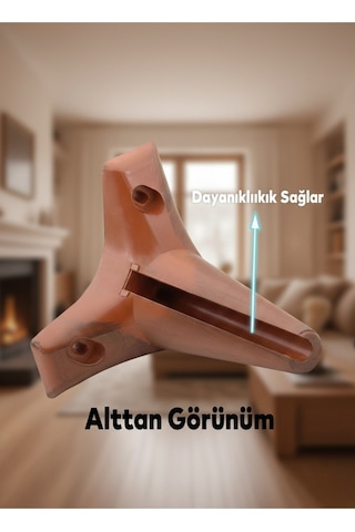 Aspen Mobilya Ayağı 12 Cm Ahşap Desenli Kanepe Koltuk Tv Ünitesi Baza Uyumlu Kahverengi