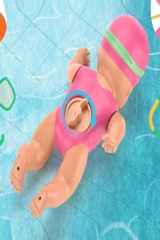 Oyuncak Kurmalı Yüzen Sporcu Bebek 14 Cm Eğlenceli Banyo Su Oyuncağı