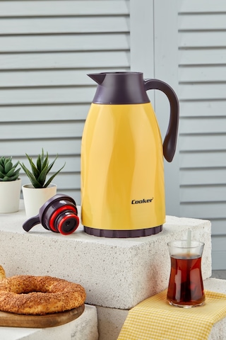 Spring 1,3 Litre Özel Cam Termos Ev Ve Piknik Termosu Sarı