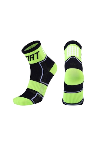 Yeşil Yansıtıcı Bisiklet Çorapları Yüksek Görünürlük Nefes Alabilen Atletik Çoraplar Bisiklet Sürme Koşu Çorapları Yeşil