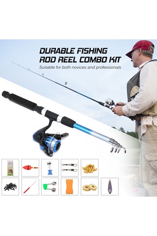 Shineyee Mavi Plastik Bobinli Spinning Makine Seti - 40-180cm Uzunluk Seçenekli Başlangıçcı İçin Olta Takımı Tüm Ekipmanlar Dahil