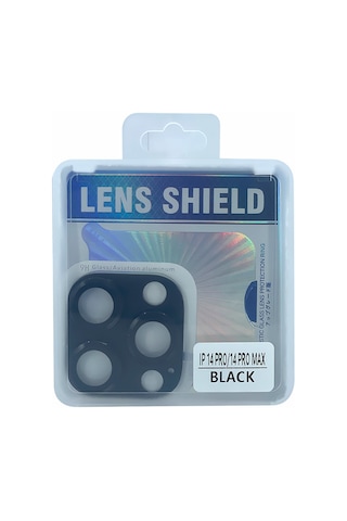 Nettech Apple Uyumlu iPhone 14 Pro Max Metalik Seri Kamera Cam Koruyucu - Siyah