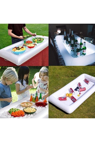 Leezsing Taşınabilir Şişme Buz Bar - Havuz Partileri Ve Açık Hava Kullanımı İçin Pratik Çözüm BEYAZ