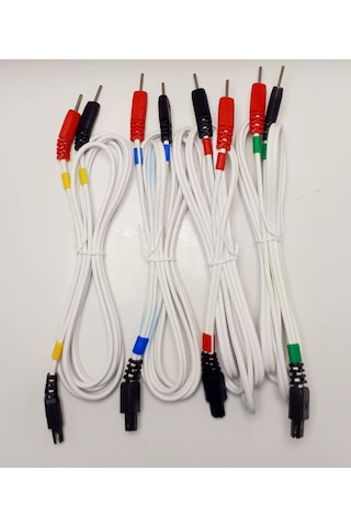 Agremon Compex Uyumlu Pin Uçlu Kablo Seti 4 Adet Kablo ve 1 Paket Tens Elektrot