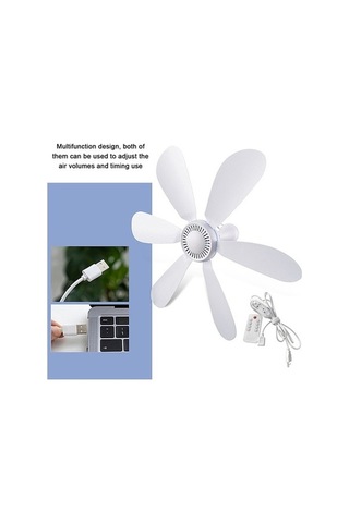 Ebitda Yaprak 5v Usb Tavan Vantilatörü Aksesuar Seti, Kamp Çadırı Hava Soğutucu, Zamanlayıcı Ve Uzaktan Kumanda