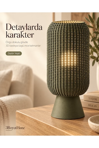 Modern Dekoratif Masa Lambası Salon Ve Yatak Odası İçin Abajur, 10 Renk Seçeneği, E14 Led Uyumlu Yeşil