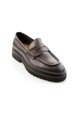 Kahve Antik Hakiki Deri Erkek Loafer Ayakkabı E01648626941