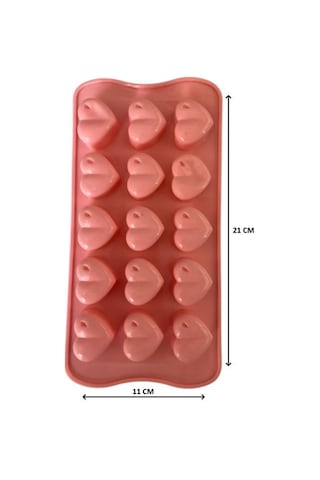 Silikon Çikolata Kalıbı Kalp Damlalı 21 11 Cm