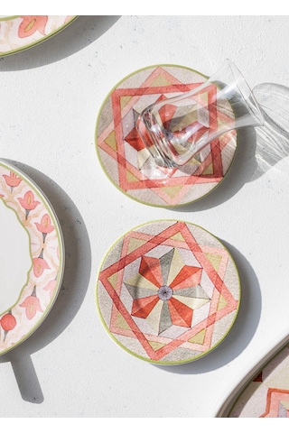 The Mia Dolce Vita Çay Tabağı 6lı Set 13 Cm Çok Renkli