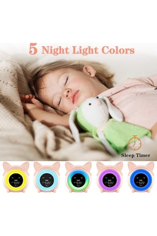 Goldenqian Çocuk Yatak Odası Çocuk Uyku Eğitimi Saat Pembe Için Çalar Saat 96qktd Pembe