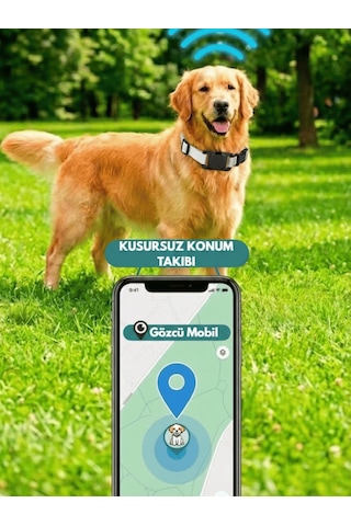 Gözcü Mobil Kedi Köpek Takip Cihazı Android Ios Uyumlu Pet Evcil Hayvan Tasması Sim Kartsız Akıllı Takip Cihazı Siyah