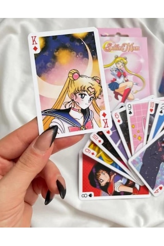 İskambil Kağıdı Anime Sailor Moon Poker Oyun Kartı 54 Adet İskambil Destesi