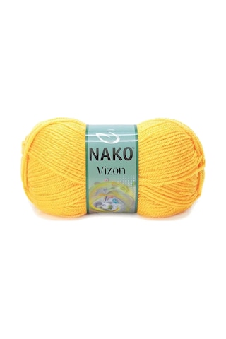 Tedar 5 Adet Vizon Premium Akrilik El Örgü İpi Yünü Renk No:184 Sarı Najmaddin (No:1) 8.5Cm X 10.5 Cm