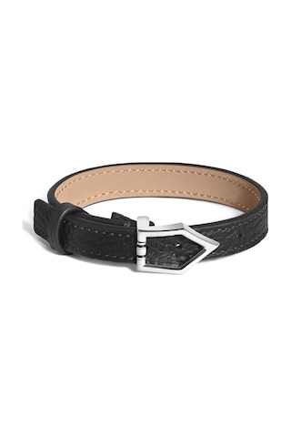 Montblanc Grain Deri Düz Uçlu Bileklik 222746 Siyah