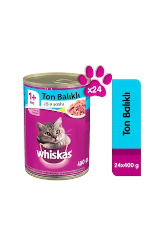 Whiskas Ton Balıklı Jöleli Konserve Yetişkin Kedi Maması 24 x 400 G