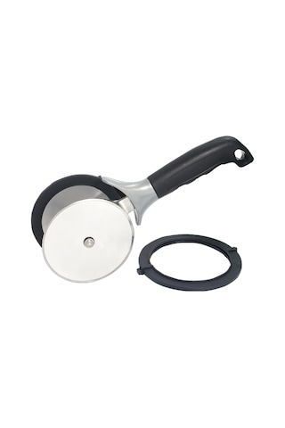 Koruyucu Kapaklı Salata Doğrayıcı Çift Tekerlekli Salata Gümüş Gümüş