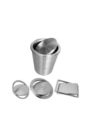 Sones Gömülü Tip Paslanmaz Çelik Salıncak Kapağı Kapaklı Mutfak Tezgahı Çöp Kutusu Kapağı Kapağı, Boyut: Yuvarlak Çizim 20cm Çap Gümüş